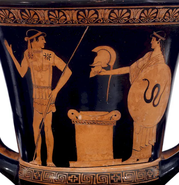 Altamura Painter - Red-Figure Calyx Krater - Walters 48262 - Side A Detail White-Balanced 