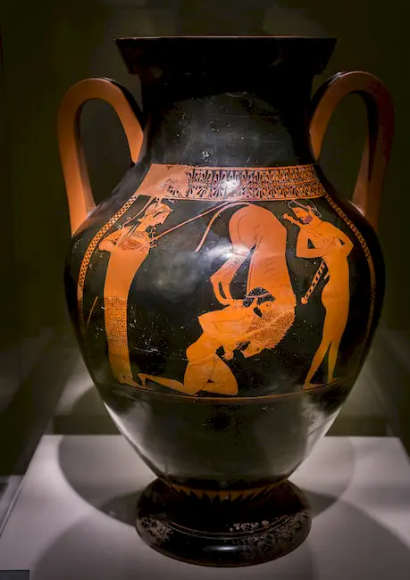 Andokides Painter Arv 4 8 Herakles And The Lion - Achilles And Ajax Playing 