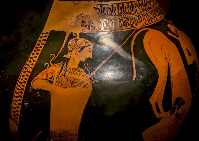 Andokides Painter Arv 4 8 Herakles And The Lion - Achilles And Ajax Playing 