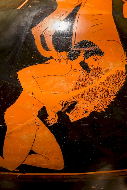 Andokides Painter Arv 4 8 Herakles And The Lion - Achilles And Ajax Playing 
