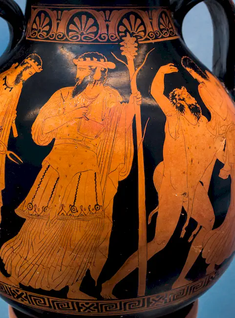 Kleophon Painter Arv 1145 36 Return Of Hephaistos - Old Man Between Two Women 