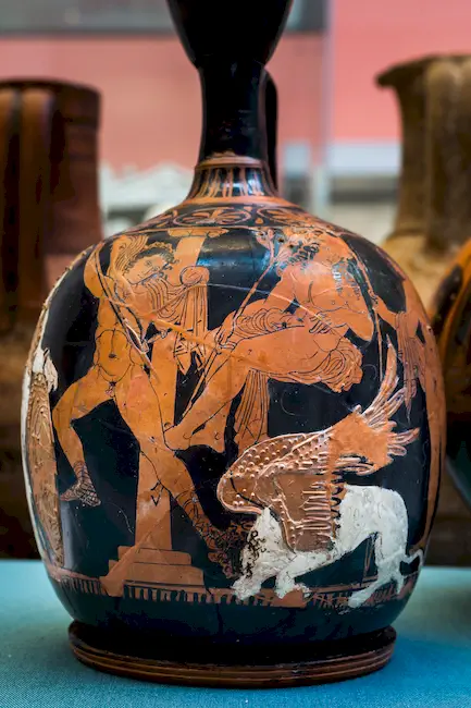 Manner Of The Meidias Painter Arv 1325 49 Oidipus Killing The Sphinx 