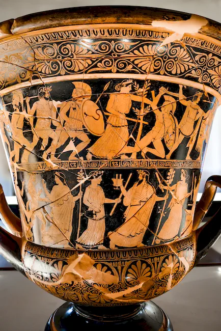 Niobid Painter - Arv 602 24 - Gigantomachy - Triptolemos - Dionysos With Satyr And Maenads - Ferrara Man 2891 - 