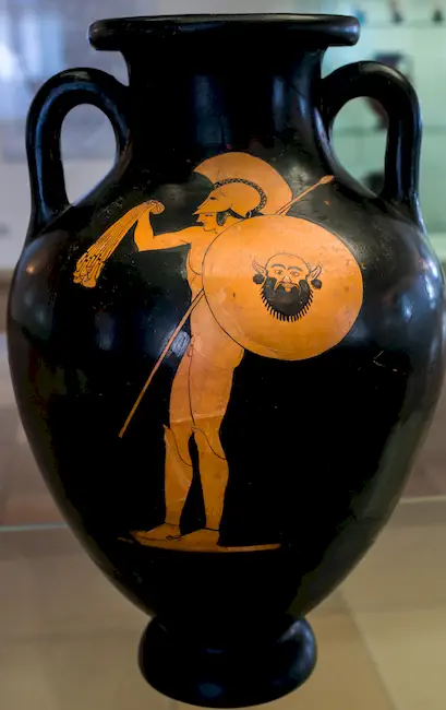 Flying-Angel Painter Arv 280 8 Hoplite With Helmet Greaves Shield And Spear 