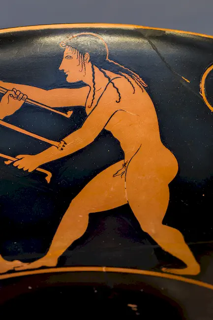 Phintias Arv 24 12 - Satyr - Herakles And Apollon Struggling For The Tripod - Herakles And Alkyoneus 